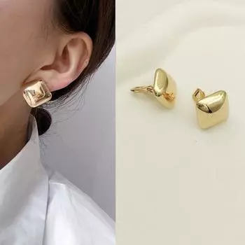 Простые металлические зажимы для ушей без пирсинга, винтажные клипсы для женщин