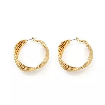 Простые многослойные серьги-обертки, витые металлические серьги, гальванизированное матовое золото, модные ретро-серьги высокого класса для женщин