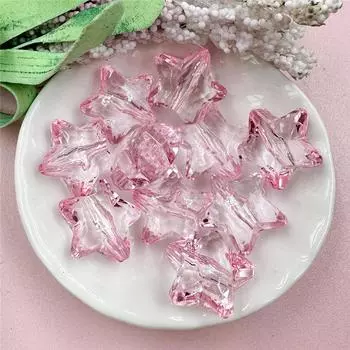 Простые модные 10 шт. пятиконечные бусины в форме звезды, аксессуары из бисера, акрил, прозрачный кристалл для ожерелья, 18,5 мм, изготовление браслетов своими руками белый