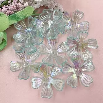 Простые модные акриловые бусины ожерелье кулон цветок бусины 10 шт изготовление ювелирных изделий своими руками бусины 26,5 мм зелёный