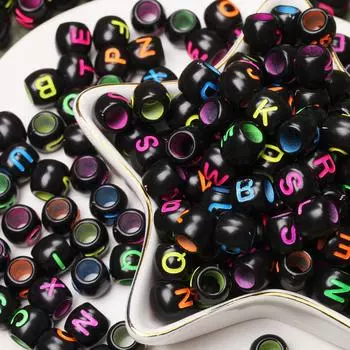 Простые модные аксессуары ручной работы DIY, акриловый материал с буквами и большими отверстиями для браслета, ожерелья, бусины с алфавитом, 20 шт., 8*9 мм, подвески для изготовления ювелирных изделий