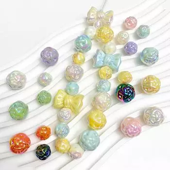 Простые Модные Браслеты DIY Аксессуары Ручной Работы Шарик Из Пряжи Модное Ожерелье Изготовление Ювелирных Изделий Свободные Бусы Акриловые 10 ШТ. 11,1 мм Изысканные Ювелирные Изделия белый