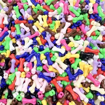 Простые модные бусины, 20 шт., модные цветные бусины с костями, 8,6*20 мм, акриловые материалы ручной работы, изысканные ювелирные изделия разноцветный