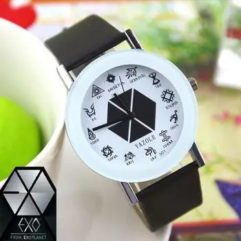 Простые модные часы Exo Uniex, студенческие часы, подарок на фестиваль A-39mm белый