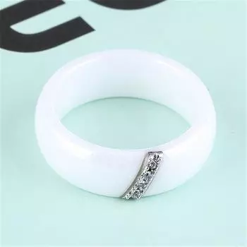 Простые модные любовницы-подружки Кольцо Круглое Свадебное ювелирное изделие Подарок на годовщину Белый Черный Керамика Уникальный 7 чёрный