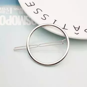 Простые Модные Металлические Аксессуары для Волос Заколка Шпилька Металлическая Геометрическая Сплав Луна Круг Зажим Заколка Головной Убор для Девочек