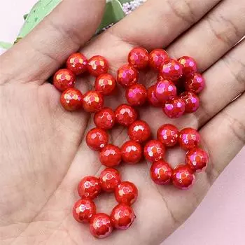 Простые модные модные 10 шт. круглые ожерелья DIY 21,7*8,2 мм ювелирные изделия браслеты акриловые 9 цветов свободные бусины розы красного