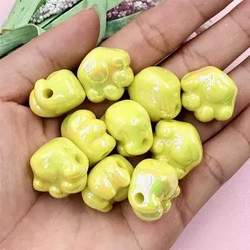 Простые модные подвески, модные акриловые бусины в виде медвежьей лапы, серьги «сделай сам», ожерелье, браслет, 10 шт./компл., 18,6*21 мм, детские ювелирные аксессуары с героями мультфильмов «сделай сам» белый