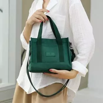 Простые модные сумки через плечо для женщин, новые сумки, водонепроницаемая нейлоновая холщовая сумка с карманами, сумка для ланча через плечо