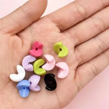 Простые Модные Свободные Бусины Двойной Пиньинь DIY Для Брелок Акриловые Модные Браслеты Аксессуары Ручной Работы Сплошной Цвет 10 Шт. Изысканные Ювелирные Изделия синий