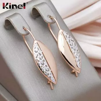 Простые модные висячие серьги Kinel цвета розового золота для женщин розового золота