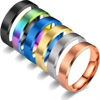 Простые мужские кольца 6 мм, титановые кольца из нержавеющей стали для мужчин и женщин, матовое свадебное обручальное кольцо, ювелирное изделие унисекс, подарок 10