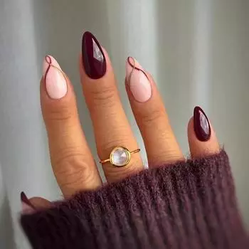 Простые накладные ногти, накладные ногти, интерактивная линия, накладные ногти, однотонные, съемные ногти, миндалевидные ногти 30
