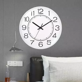 Простые настенные часы, большие винтажные круглые украшения для дома, спальни, кухни, скандинавские настенные часы, не тикающие часы 8 inch