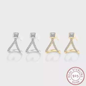 Простые нерегулярные серьги из желтого серебра S925 Серебряные серьги для женщин Модные украшения для вечеринок Ювелирные изделия из стерлингового серебра Серьги для вечеринок Подарок на годовщину золотой