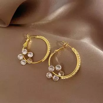 Простые нишевые серьги с цветами на лесной основе, женские трендовые серьги из вермикулита, универсальное украшение для ушей высокого уровня золотистый