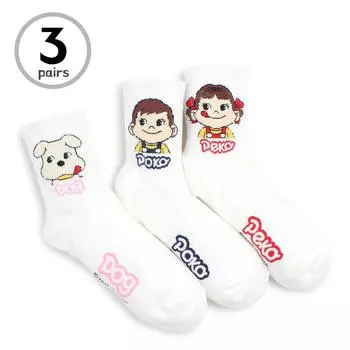 Простые носки с круглым вырезом PEKO Chan (3 пары) EO57 23cm - 26cm