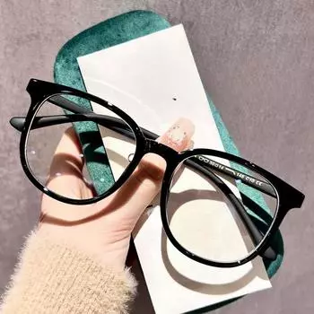 Простые очки в черной оправе в стиле знаменитостей, женские универсальные очки для похудения, простые очки с защитой от синего света, мужские сверхлегкие очки для близорукости, оправа