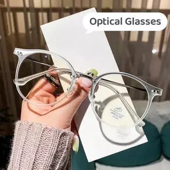 Простые оптические очки с блокировкой синего света, роскошные мужские и женские антирадиационные круглые компьютерные очки в круглой оправе, готовые очки
