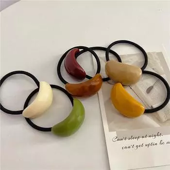 Простые овальные уксусные корейские модные эластичные резинки для волос для женщин и девочек, аксессуары для волос, головной убор, держатель для хвоста, резинка для волос бежевый