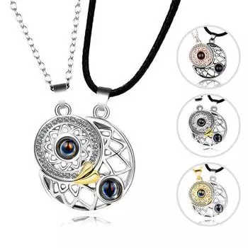 Простые ожерелья для пар, аксессуар-цепочка, нежные ожерелья для пар золотистый/ярко-розовый