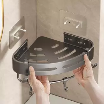 Простые полки для ванной комнаты, практичная угловая душевая стойка, кухонный органайзер, стеллаж для хранения dark gray-triangle