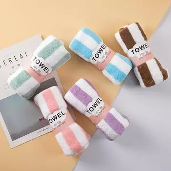 Простые полосы, впитывающие, быстросохнущие наборы банных полотенец, мягкие полотенца для лица для взрослых, полотенца для рук из микрофибры для ванной комнаты, Comefor, банные полотенца для плавания 35X75cm Flower коричневый