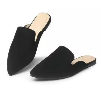 Простые полутапочки, удобные на открытом воздухе, без каблуков, сандалии с острым носком и плоской подошвой, сандалии-кроссовки для женщин 38