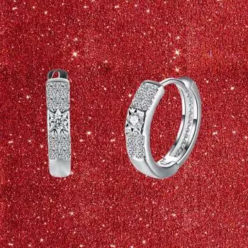 Простые посеребренные серьги с циркониевыми кольцами, модные ювелирные изделия