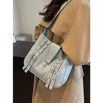 Простые повседневные женские сумки через плечо, новые, из искусственной кожи, большой емкости, женская сумка для поездок на работу, нишевый дизайн, женская