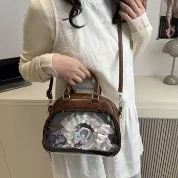 Простые прозрачные сумки с верхней ручкой для поездок на работу, модные сумки, женская сумка через плечо большой емкости 21X16X11CM