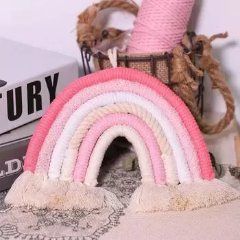 Простые Радужные настенные украшения, украшения для дома, фоновые настенные украшения, гобелены, рождественские украшения, подвесные украшения розовый