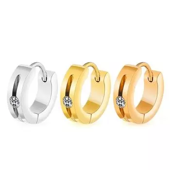 Простые роскошные женские модные серьги с цирконием, кулон, ювелирные изделия из нержавеющей стали, подарок для вечеринки, круглые серьги принцессы для невесты серебряный