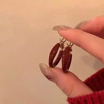 Простые серьги Ankola Red Oil Dripping Small, женские, легкие, роскошные, ретро, индивидуальные, модные, темпераментные, универсальные серьги для поездок на работу