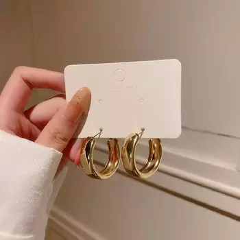 Простые серьги-цепочки, металлические круглые серьги-кольца, модные круглые серьги-кольца, эффектные серьги для женщин, украшения для вечеринок 09