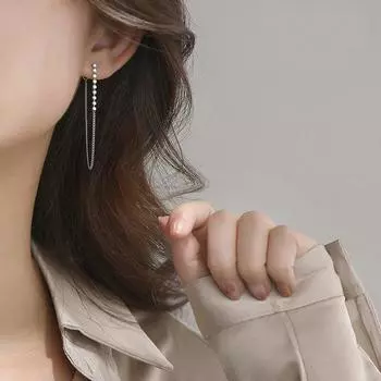 Простые серьги-гвоздики из стерлингового серебра 925 пробы с круглыми бусинами для женщин, элегантные украшения для вечеринок, pendientes eh1064