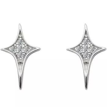 Простые серьги-гвоздики из стерлингового серебра 925 пробы с цирконием и крестом в виде звезды для женщин, детей, свадебных вечеринок, женские серьги Eh142