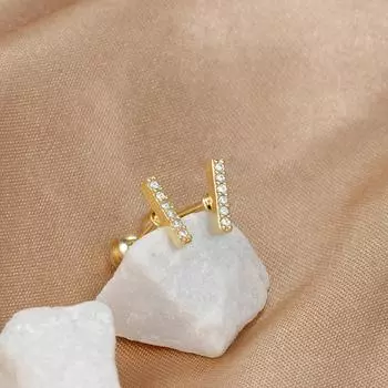 Простые серьги-гвоздики с геометрическим цирконием для пирсинга для женщин-подростков, маленькие свадебные модные украшения из нержавеющей стали золотого цвета