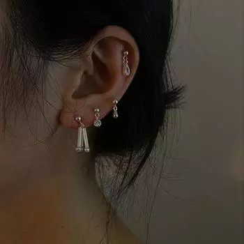 Простые серьги-гвоздики с каплями воды, вишневым цирконием и жемчугом, женские легкие, роскошные, ретро, элегантные, модные, темпераментные, универсальные серьги
