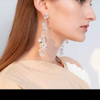 Простые серьги из серебра 925 пробы с кисточками из искусственного кристалла в стиле ретро для женщин, вечерние модные украшения (5 шт. бесплатной доставки))