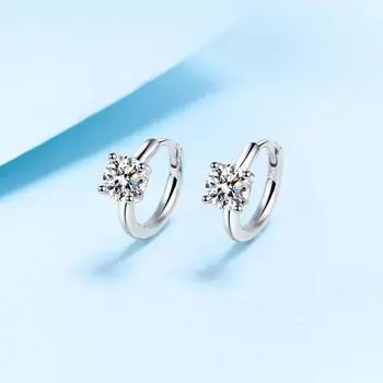 Простые серьги из серебра S925 для женщин. Маленькие серьги со свежим муассанитом. Темпераментные женские аксессуары для ушей для подруг и лучших друзей. 925 silver