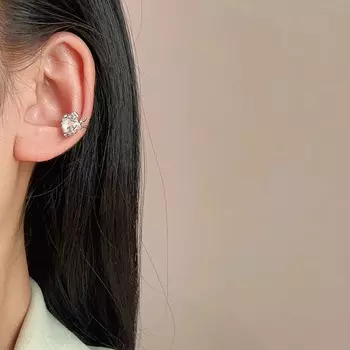 Простые серьги-клипсы с цветком из циркония и кристаллами любви, изысканный дизайн без отверстий для ушей, женские серьги-клипсы как