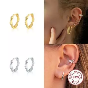 Простые серьги-кольца для женщин, стерлингового серебра 925 пробы, серьги-кольца для пирсинга, 2022, Pendiente Plata, свадебные украшения серебряный