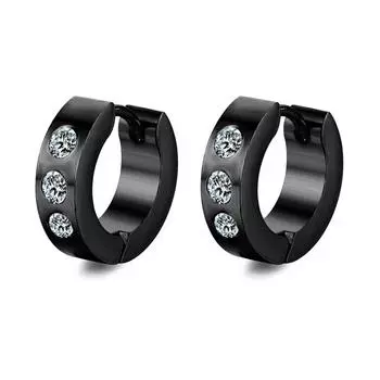 Простые серьги-кольца с кристаллами и стразами, черные, розовые, золотые, круглые, цирконовые серьги, ювелирные изделия для пирсинга, подарки