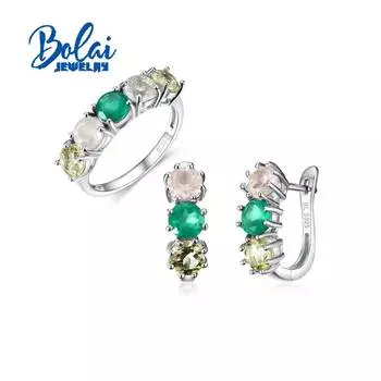 Простые серьги-кольца с натуральным агатом, розовым, лимонным, кварцем, серьги, комплект ювелирных изделий, подходящий для повседневного ношения женских изысканных украшений us ring size 6# зелёный/розовый