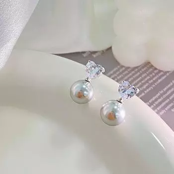 Простые серьги Love Pearl, легкие, роскошные, элегантные, модные, темпераментные серьги, универсальные серьги