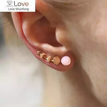 Простые серьги Moonstone Moon, темпераментные серьги Bohemian Arc для женщин, аксессуары для вечеринок золотой