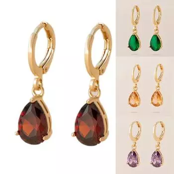 Простые серьги-петли для ушей, древние серьги с каплями воды, серьги с темпераментом 2.7*0.7cm фиолетовый