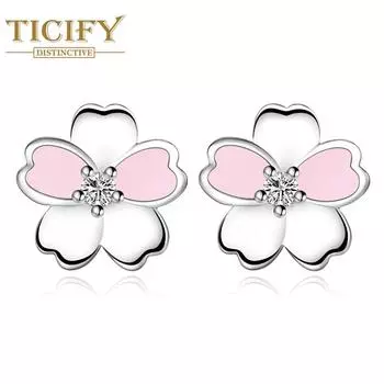 Простые серьги Романтические серьги с пасторальными цветами и темпераментом белый