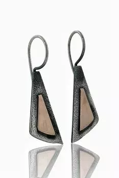 Простые серьги ручной работы из серебра 925 пробы без камней